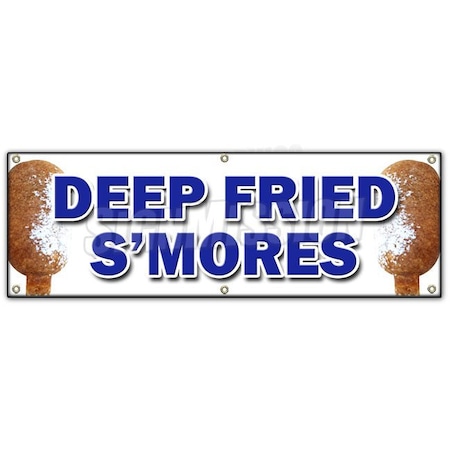 DEEP FRIED SMORES BANNER SIGN Fresh Made On A Stick Sweet Snack Candy